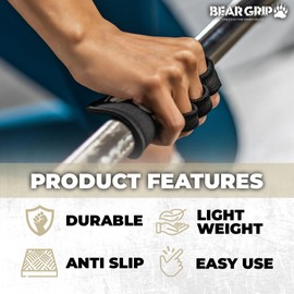 BEAR GRIP (Neoprene - Hygienic alternative to weight lifting gym gloves (Purple)