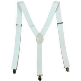 KASSAI Y-Shaped Suspenders, Width 1.0 inches (25 mm), 3 Clips, Lightweight, Unisex, Inspected in Japan (BSP-23820), white