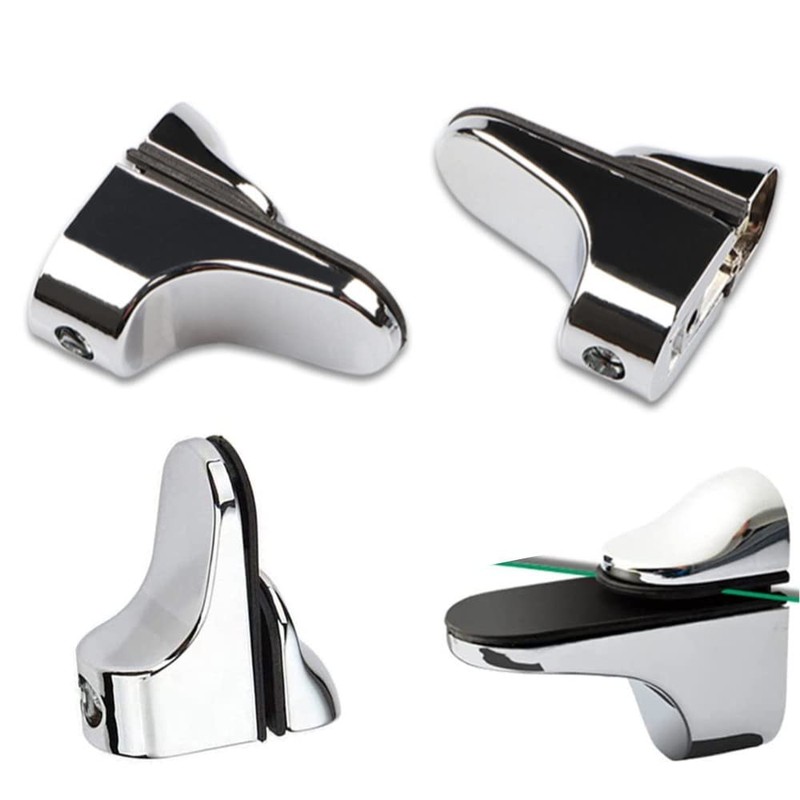 2 Pcs Glass Shelf Support Adjustable Glass Shelf Bracket Polished