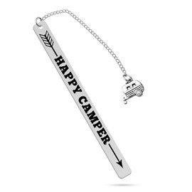 Happy Camper Bookmark Camping Gift for Camper Lover Camping Accessories for Women Men s Sister Bestie Friend BBF Book Lover Travel Trailers Birthday Christmas Graduation Gift