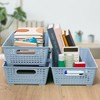 Stackable Woven Plastic Basket, Storage Bins for Cabinet, Closet, Shelf,