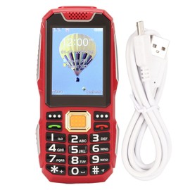 2G Senior Cellphone 2.8in HD Screen 3D Big Button Dual Card Senior Cellphone with Flashlight Red