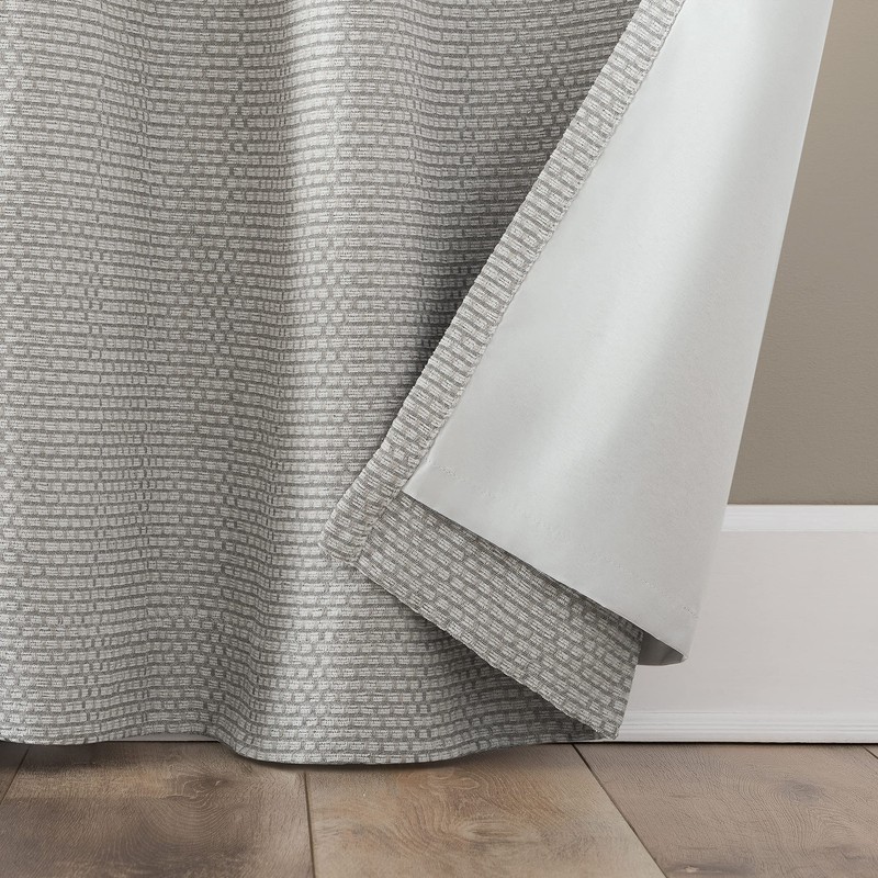 Scott Living Rafaela Woven Pattern Chenille Total Blackout Grommet Curtain