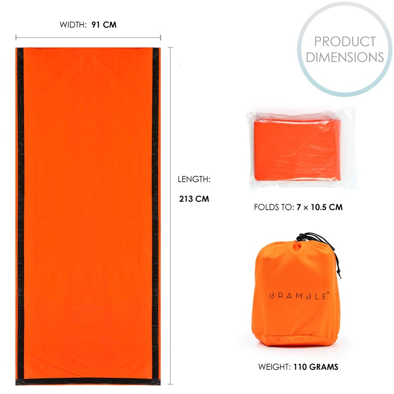 Bramble - 5 Premium Emergency Thermal Bivvy Bags, Survival Weatherproof