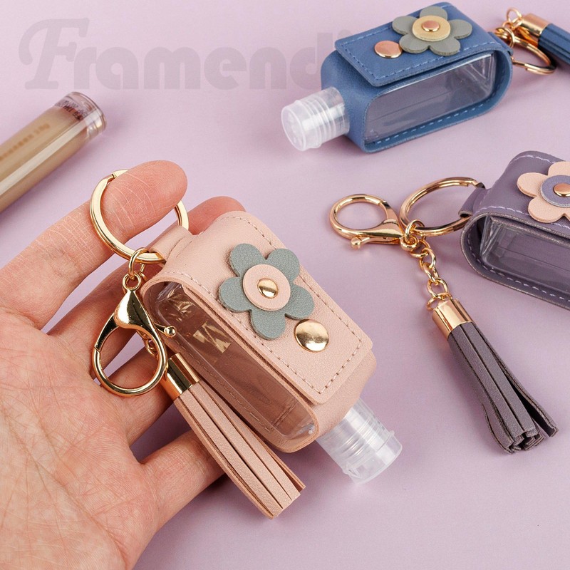 Framendino, 4 Pack Empty Bottles Keychain 30ml Small Squeeze Dispenser