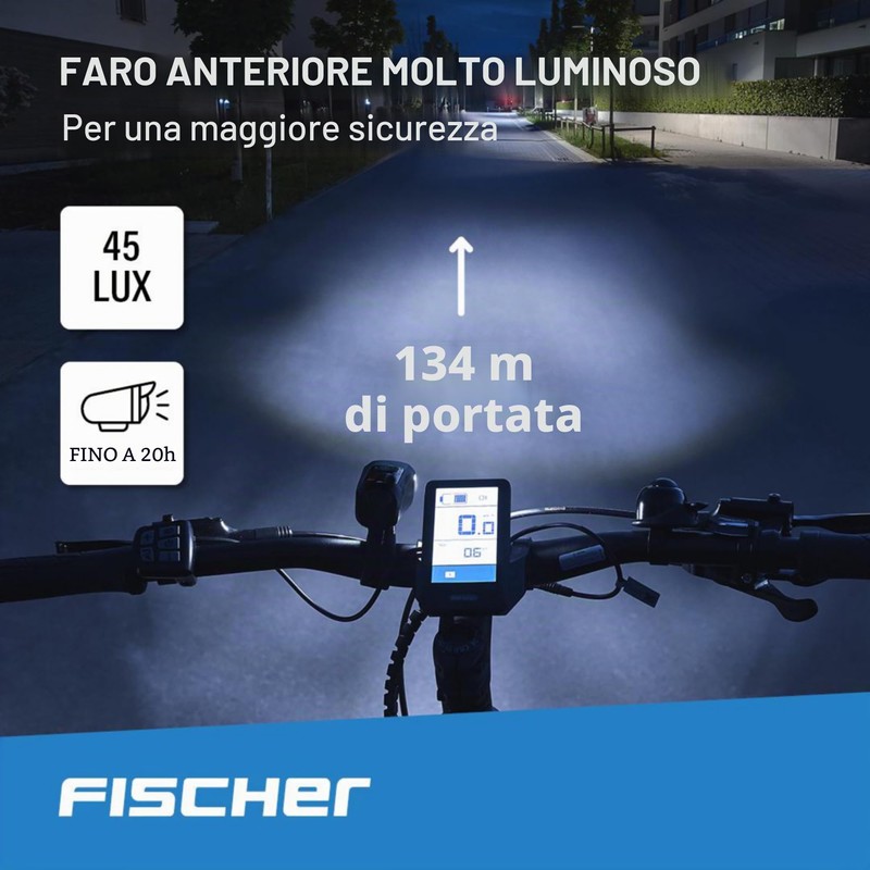 FISCHER Set di luci a LED per bicicletta Small-box, resistente