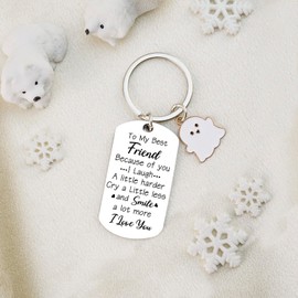 UYBEPU Best Friend Keychain Long Distance Friendship Gifts Friend Gifts for Women Friendship Soul Sister Bestie Gift for Her Funny Valentine's Day Birthday Gift for Friends Female