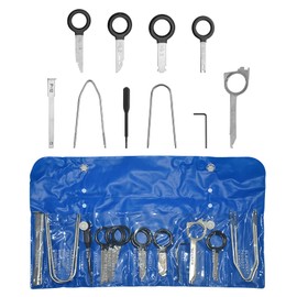 YGDMD 20PCS Radio Removal Tool Kit,Stainless Steel Car Stereo Removal Tool for Radios,Navigation Equipment,Stereo Systems,Universal Multi-Purpose Plastic Fastener Removals Tools