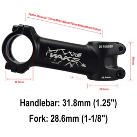 Anurjah Bike Stem 31.8mm ±7° ＆ ±35° MTB Road Bike Handlebar Stem