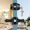 Probrico 2 Pack Black Door Lever and Single Cylinder Deadbolt