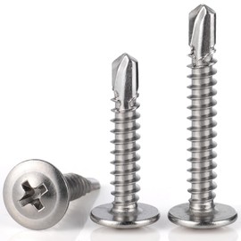 VGBUY 180pcs Self Drilling Screws for Metal,#8 x 3/4 Inch 410 Stainless Steel Self Tapping Sheet Metal Screws,Self Tapping Screws for Metal,Modified Truss Head