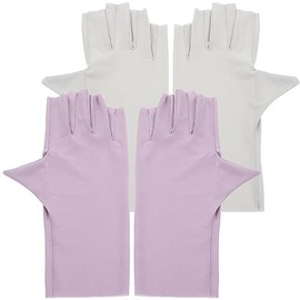 Beavorty 2pairs Fingerless Uv Gloves for Women Breathable Anti-sun Manicure Gloves of Lightweight Gel Nail for Nail Art and Salon Use