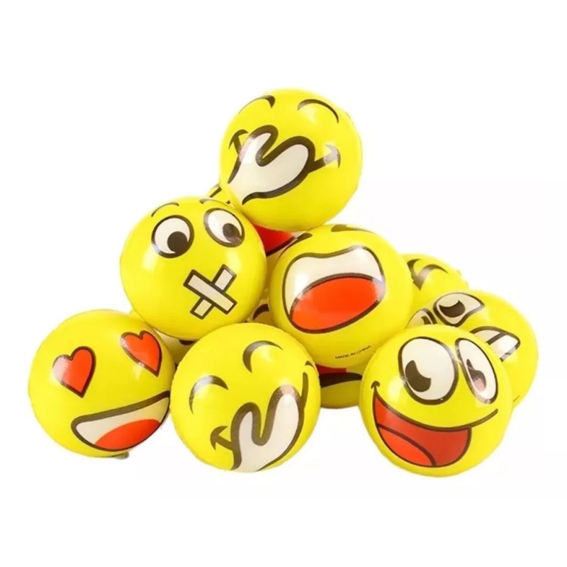 KFMX 12 Pelotas Caritas Antiestres De Esponja Suaves Fiesta Bolo