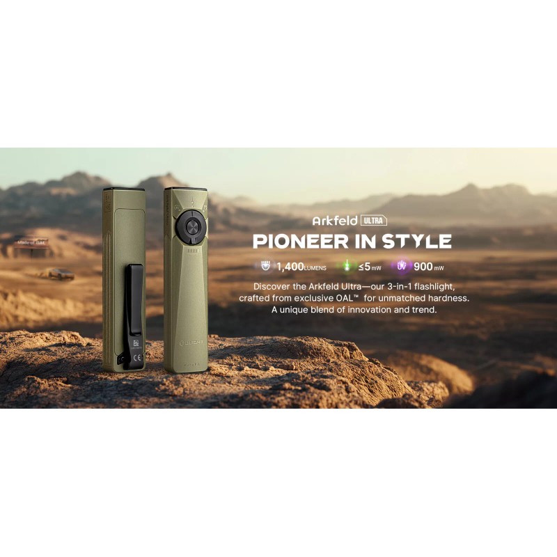 Olight Arkfeld Ultra Olive Green NW 3-in-1 EDC Flashlight, O-Aluminum