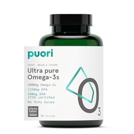 O3 Pure Omega 3 Burpless Fish Oil Softgels + Lemon | 2000mg 120 Epa Dha Supplements Natural Capsules | Aceite de Pescado