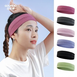 Breathable Sports Knit Headband for Yoga, Running, Basketball - Sweat-Wicking One Size/Gray 5ea