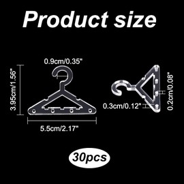 PH PandaHall Pack of 30 Hangers Transparent Earring Holder Necklace Mini Hanger Jewellery Display Dangle Earrings Hanging Organiser Acrylic Stud Earrings Display Stand for Personal