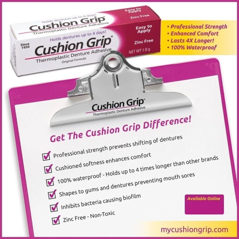 Cushion Grip Soft Pliable Thermoplastic For Refitting Dentures 1 Oz