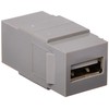 Leviton QuickPort USB connector, Feed-Through, 40835-G, Grey