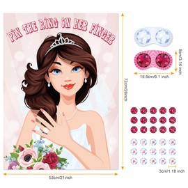 ASTARON Pin The Ring On The Bride, Bridal Shower Hen Party Bachelorette Party Game Bride To Be Pin Game Party Supplies