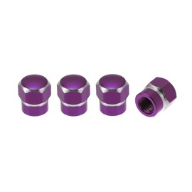 HEROFFIX 4 Pcs Decorative Tire Valve Stem Caps 14.3mm Tyre Valve Dust Covers for Most Cars Truck Purple Aluminum Alloy