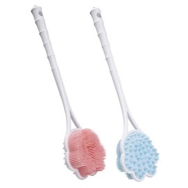 2piezas Cepillos De Baño Mango Exfoliantes De Para Ducha y Masaje Corporal Accesorios De Higiene Personal