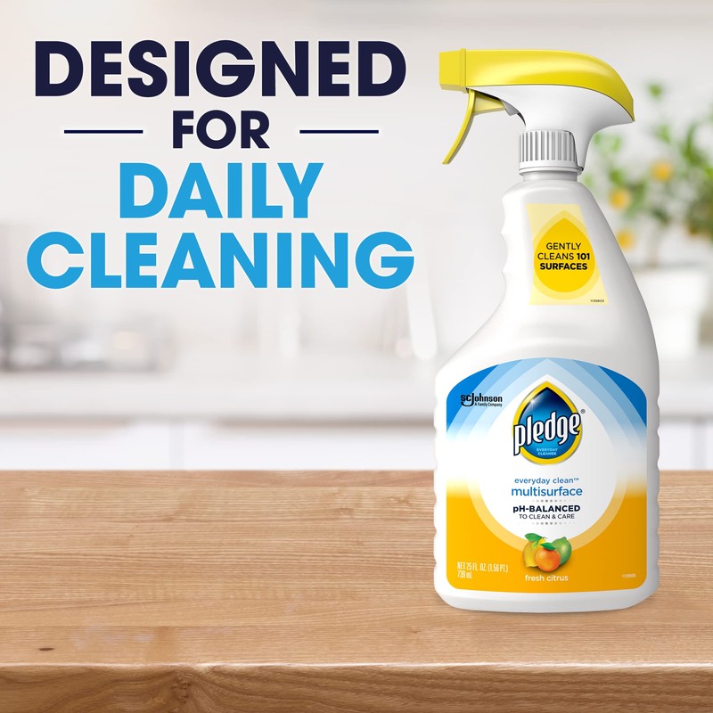 Pledge pH-Balanced Multisurface Cleaner Spray for Everyday Care, Fresh Citrus
