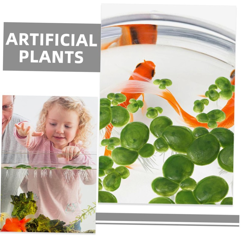 Kisangel 6 Pack Fake Floating Duckweed for Aquarium Pond Natural