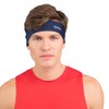 Thorlos Experia Unisex Performance Wrap Headband, Asphalt/Maritime Blue, One Size