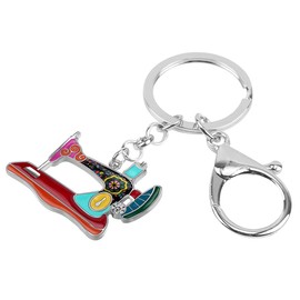 DALANE Enamel Alloy Crystal Sewing Machine Keychains Car Key Ring Jewelry Gifts for Women Girls Purse Charms (Multi)