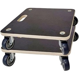 HBFBDRCT Hardwood Furniture Moving Wooden Dolly with 4 Rubber Silent Wheels,15 Inch Securely Holds 2204 Lbs Heavy Duty Rolling Mover for Piano Couch Fridge Washing Machine Big Plant, 2 Packs