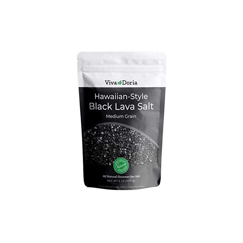 Viva Doria Hawaiian Black Lava Sea Salt, Medium Grain, Lava