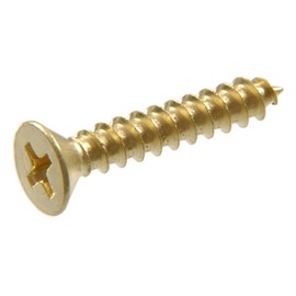 The Hillman Group 45424 5-Inch x 1/2-Inch Flat Phillips Wood Screw, Brass, 50-Pack
