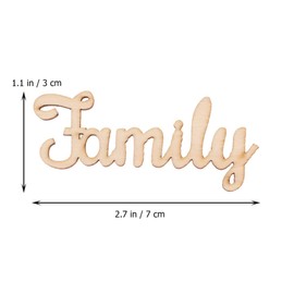 10pcs Letters Wood Piece Family Wood Sclices Unfinished Family Wood Words Tag Sign Ornaments for Crafts Home Wedding Christmas Birthday DIY Decorations