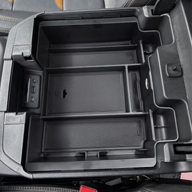 TACOBRO [Full-Coverage Center Console Organizer Compatible with 2019-2022 Chevy Silverado 1500/GMC Sierra 1500 and 2020-2023 Silverado/Sierra 2500/3500HD Accessories, Armrest Insert Tray,Black