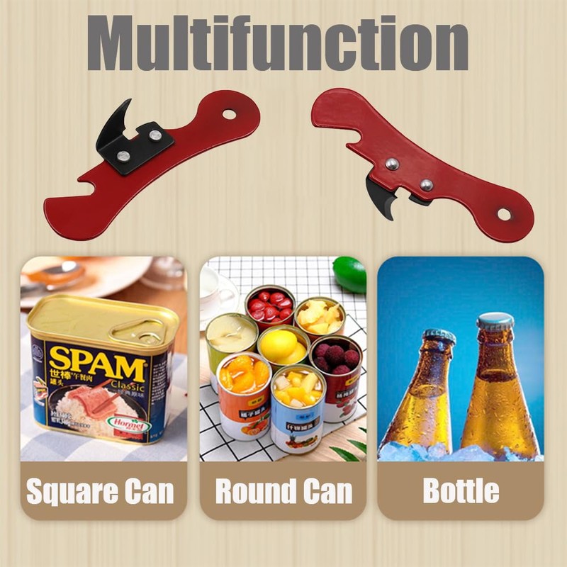 2 Pcs Bottle Opener Metal Manual Tin Opener Multi Purpose
