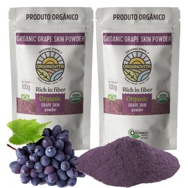 Organic Powder - Blend in Smoothies, Cakes, High Fiber Content, Made w/Cold-Pressed Natural Ingredients, Gluten-Free, All Purpose, Antioxidants Rich - Certified USDA (3.52 Oz, Grape Skin (Pack of 2))