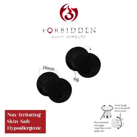 Forbidden Body Jewelry 3mm - 6mm Acrylic Ear Gauges, Solid Double Flared Saddle Plug Earrings Sold in Pairs, Acrylic