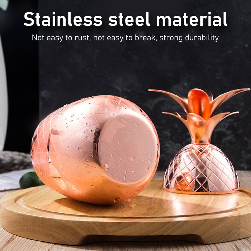 Cocktail Shaker Pineapple Shape Stainless Steel Polished Smooth Surface 500ml