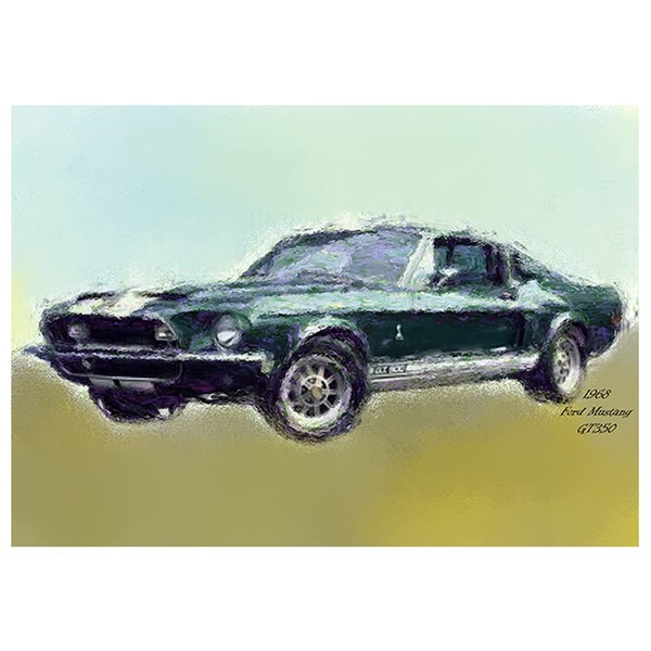 Will Davis Studios 1968 Ford Mustang GT350 Fine Art Photography Father's Day Greeting Card (Inside Reads: Happy Father's Day!), 5 X 7