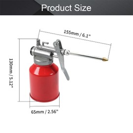 Utoolmart Oil Can Pump Oiler, 250g Capacity Metal High Pressure Oiler Lubrication Oiling Can, Bottle Manual Oil Gun with Rigid Spout, Thumb Pump Tool Oiler 1 Pack