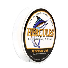 HERCULES Super Strong 300M 328 Yards Braided Fishing Line 30 LB Test for Saltwater Freshwater PE Braid Fish Lines 4 Strands - White, 30LB (13.6KG), 0.28MM
