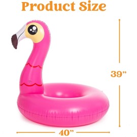 Jasonwell 2-Pack Flamingo Unicorn Pool Float - Fun Floaties Inflatable Swimming Pool Tubes