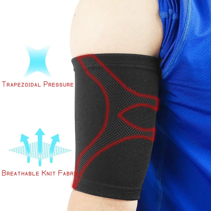 Luwint Bicep Tendonitis Brace, Knitted Compression Upper Arm Sleeve Support,