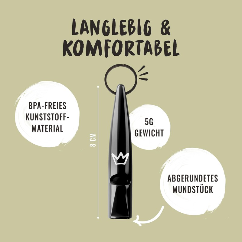 Rudelkönig Dog Whistle for Recall - Professional Training Whistle with
