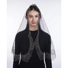 Bozidol Church Catholic Veils for Women, Black Gold Long D