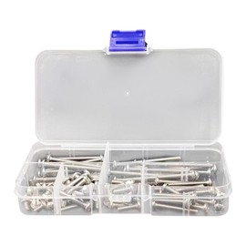 Miayaya 90 Pieces Electrical Outlet Extender Kit Includes 1-3/4 1-1/2 3/4 1 1/2 1/4 Inch 6-32 Thread Flat Head Device Mounting Electrical Outlet Screws with Packaging Box