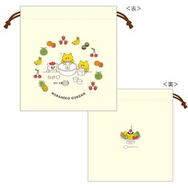 Toshin Pack 605260 Noraneko-Gunn Drawstring Pudding Alamodo Kinchaku Bag Drawstring Bag Small Storage Towel
