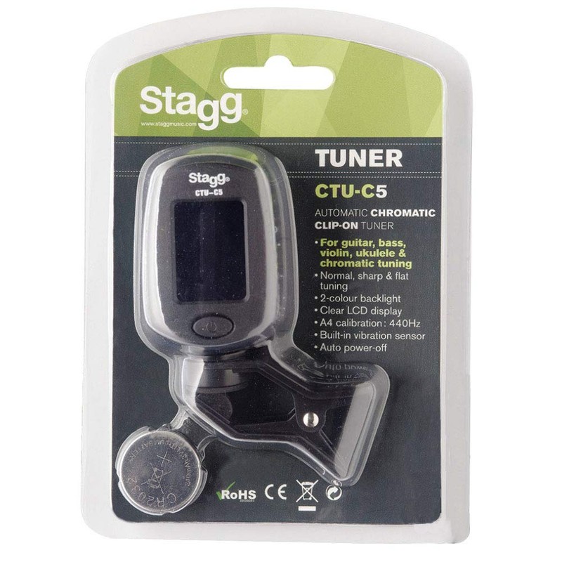 Stagg CTU-C5 BK Backlit Clip-On Chromatic Tuner