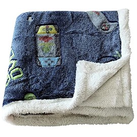 Olivia Rocco Glow In The Dark Teddy Fleece Duvet Cover Sets Soft Warm Kids Bedding Childrens Quilt Covers Set, Gamer Throw 130x150cm
